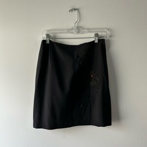 Moschino vintage black embroidered skirt with ladybug and beetle details